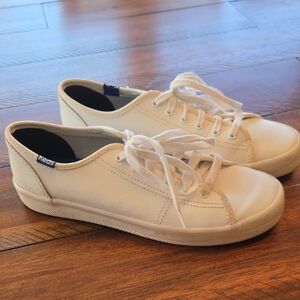 Keds Classic White Lace-Up Leather Sneakers
